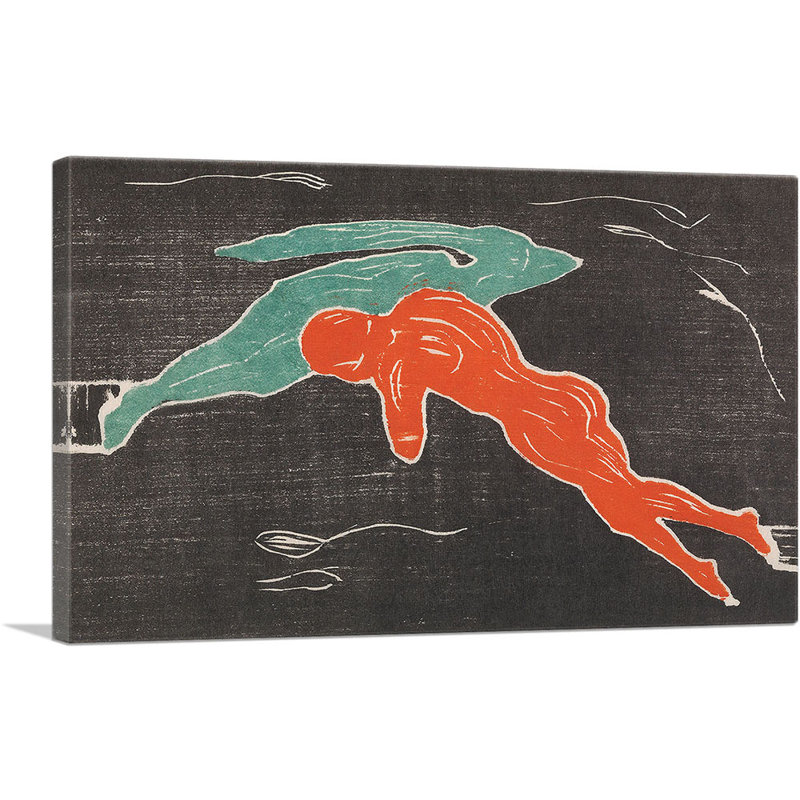 «Encounter in Space 1899» par Edvard Munch, reproduction d'art sur toile tendue, H 18 po x l 26 po x P 1,5 po