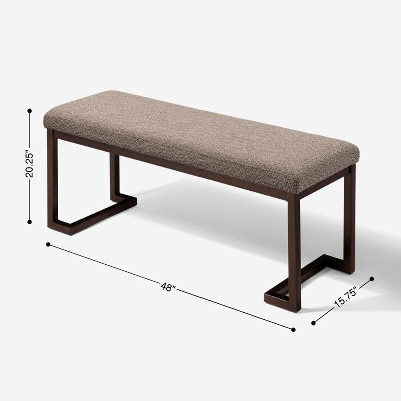 Banc rembourré pour chambre à coucher - Gris, bruit réduit et style élégant et robuste