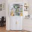 Modern Steel Corner Kitchen Pantry Cabinet with 4 Doors and 3 Shelves-1398225058