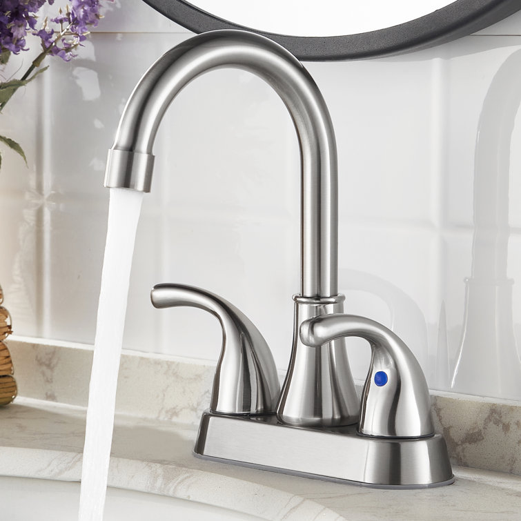 Centerset 2-handle Bathroom Faucet with Drain Assembly