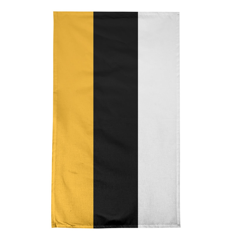 Serviette de thé hockey Anaheim, Sergé de coton, Jaune / Noir / Blanc