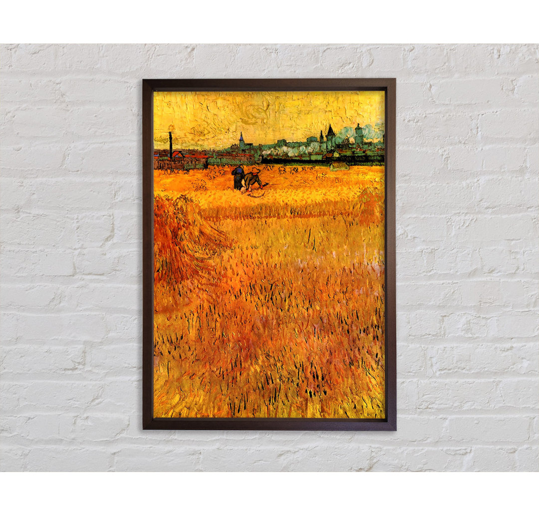 Arles View From The Wheat Fields von Vincent Van Gogh - Einzelbildrahmen Kunstdrucke auf Leinwand