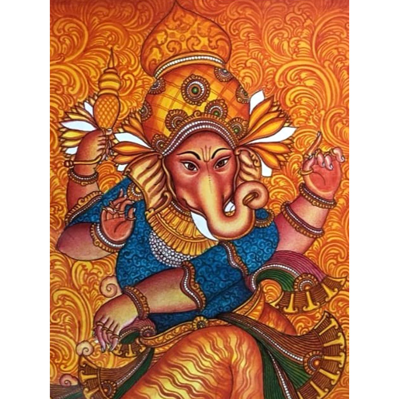 Ganesha | Acrylique sur toile | Anandu | Pour la décoration murale