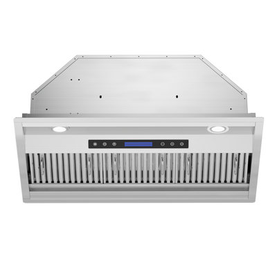 42 inch 900 CFM Convertible Insert Range Hood 4 Speed Quiet Stainless Steel Remote and Touch Panel Control with LED Lights