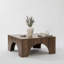 Table basse moderne en noyer 31,5 po x 14,6 po x 31,5 po | Panneau de particules 100% mélaminé, épaisseur: 0,7 pouce | Bandes de bordure en PVC durable, démontées pour un assemblage facile | Design élégant et fonctionnel pour le salon-30497783