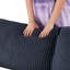 Canapé futon moderne de 79,13 pouces, lit en velours côtelé bleu, structure en métal, 2, support de 450 lb, canapé en éponge haute pour le salon, éponge, facile à assembler