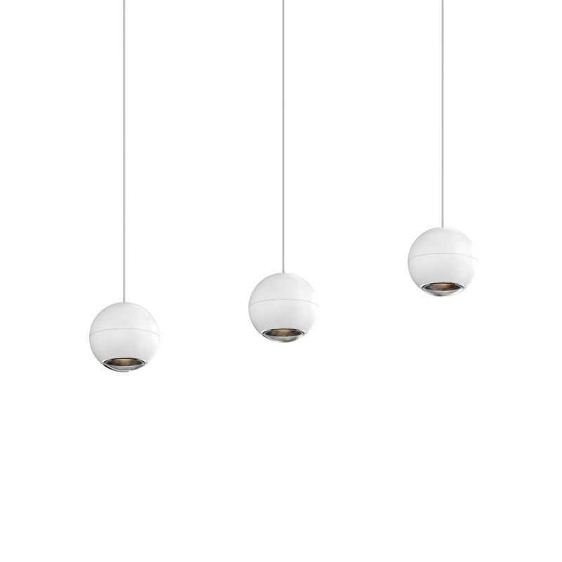 Luminaire suspendu à DEL à plusieurs niveaux pour îlot de cuisine Hemisphere, Blanc texturé, 1
