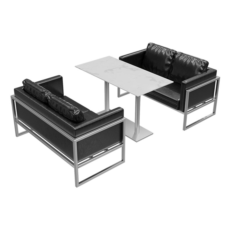 Ensemble de table et chaises de style industriel L 23,7 x l 47,3, Blanc / noir, Blanc