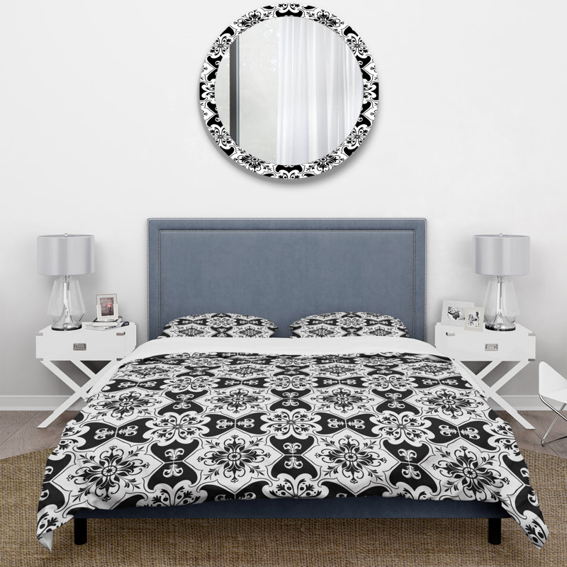 Ensemble de housse de couette Traditional, Housse de couette pour grand lit et 2 taies décor