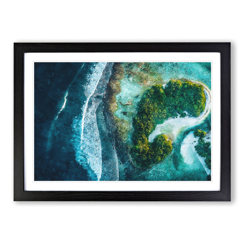 Kaafu Atoll in the Maldives - Framed Print, 36cm H x 48cm W x 2cm D, Black Framed