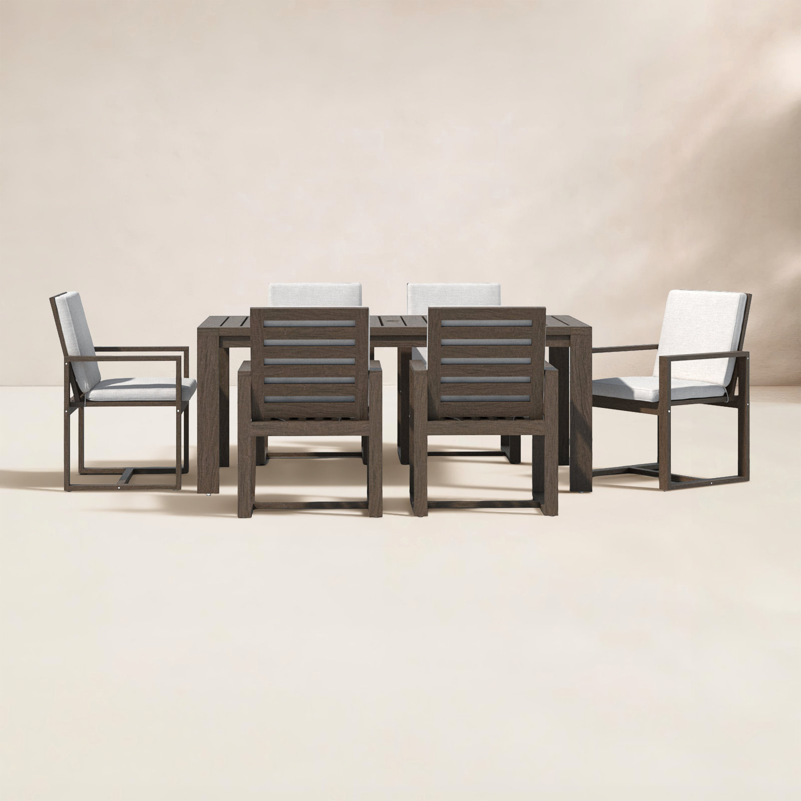 Joly 87'' Rectangular 6 - Person Outdoor Dining Set with Cushions