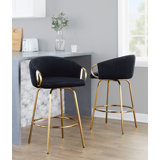 Lakyia Swivel Upholstered Counter Stool with Metal Frame