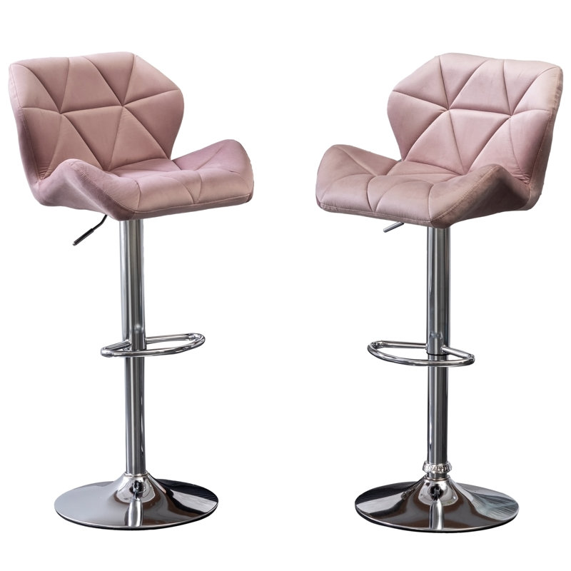 Tabourets de bar pivotants en métal Mauve