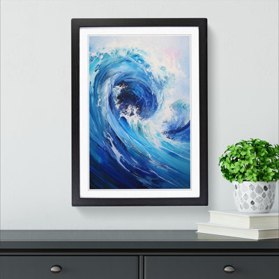 Wave Modern Informel - Single Picture Frame Print on Wood