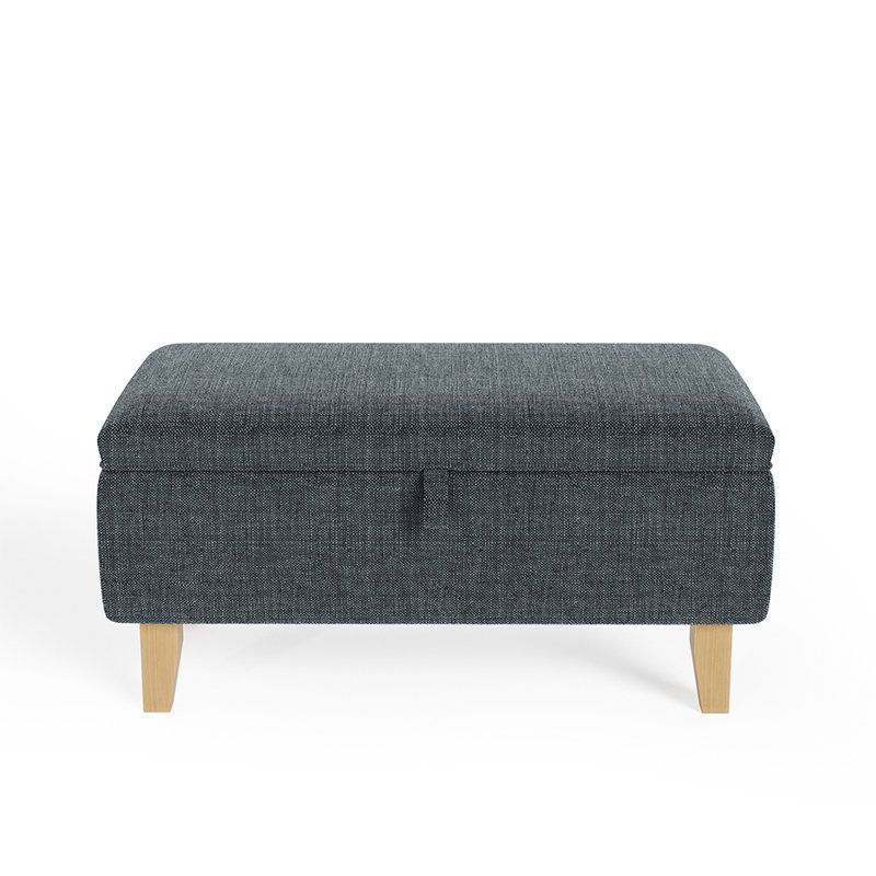 Amelie 71Cm Wide Rectangle Storage Ottoman, Dark Grey