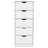 Dresser Kamran, Five Drawer Narrows, White Finish-1493235702
