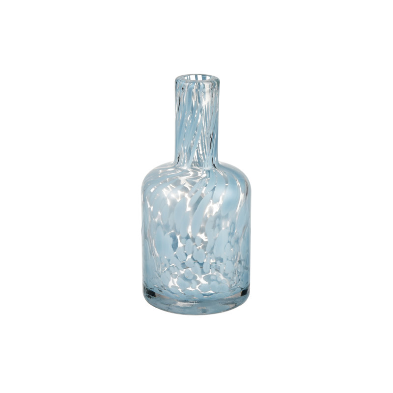 Light Blue Semi-Translucent Glass Table Vase