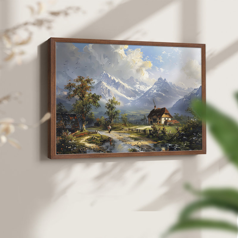 Série paysage - CXLVI - Impression encadrée - Restickable, H 22 po x l 28 po, Noyer