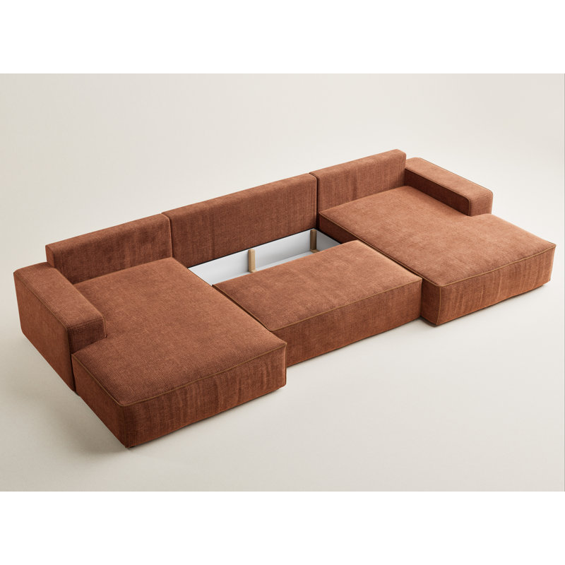 6 Seater Reclining Corner Sofa , Rust