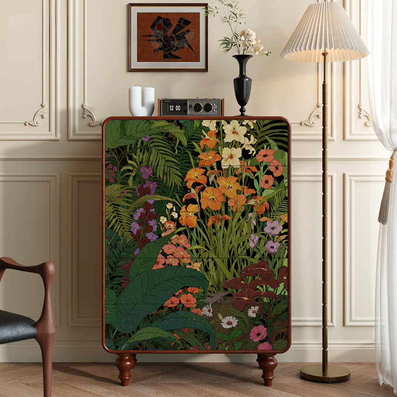 Commode à cinq tiroirs Floral