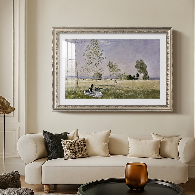 Été (L'été), 1874 - Claude Monet - Toile encadrée sur mesure, Yes, Beaded Pewter Satin, 24 x 34