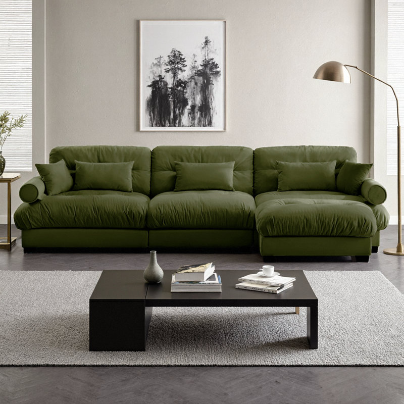 Canapé modulaire surdimensionné en velours Super Comfort, Vert