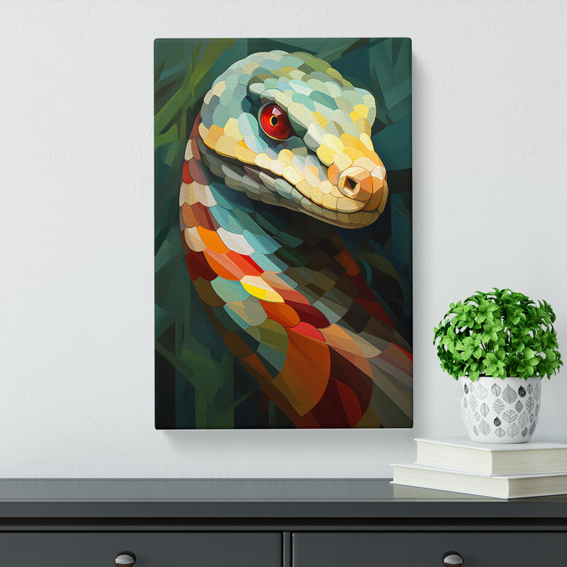 Snake Cubism - Wrapped Canvas Print, 50cm H x 35cm W x 3cm D