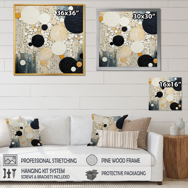 " Monochrome Medley III ", 36" H x 36" W x 1.5" D, Wrapped Canvas