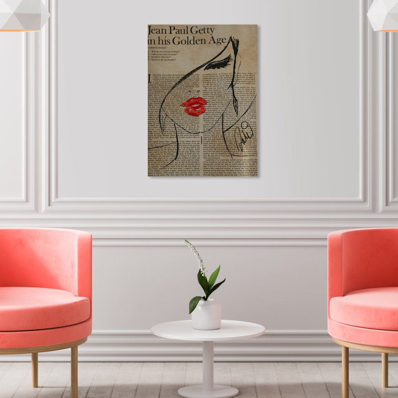 Fashionista - Dessin sur toile tendue, H 20 po x l 16 po x P 1,5 po