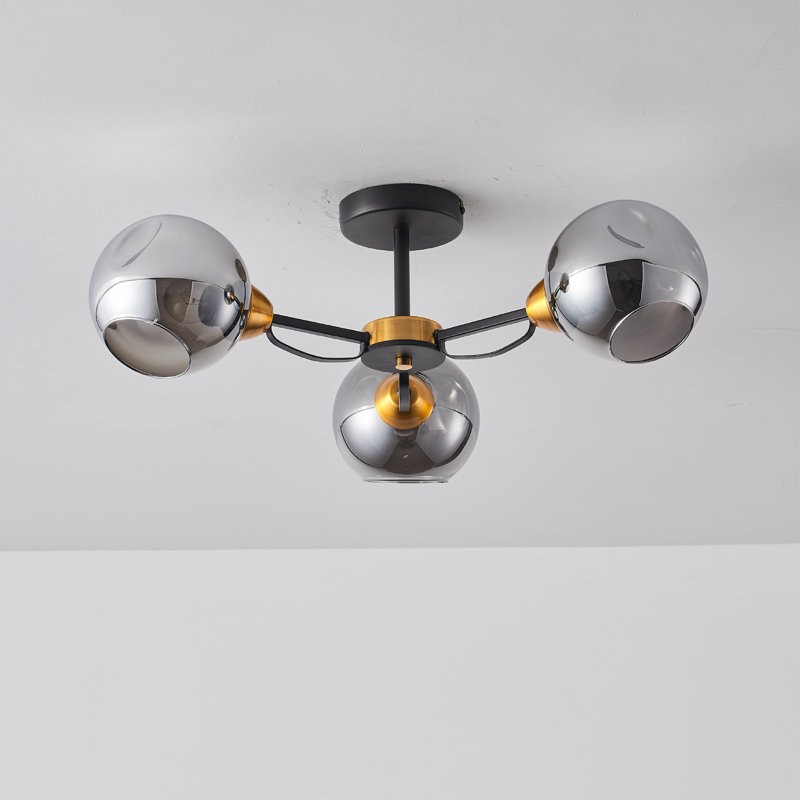 Rotan Glass Semi Flush Mount