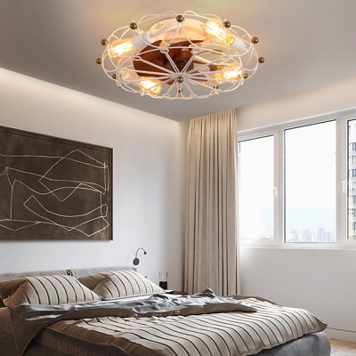 Ventilateur de plafond à profil bas avec télécommande et lumières