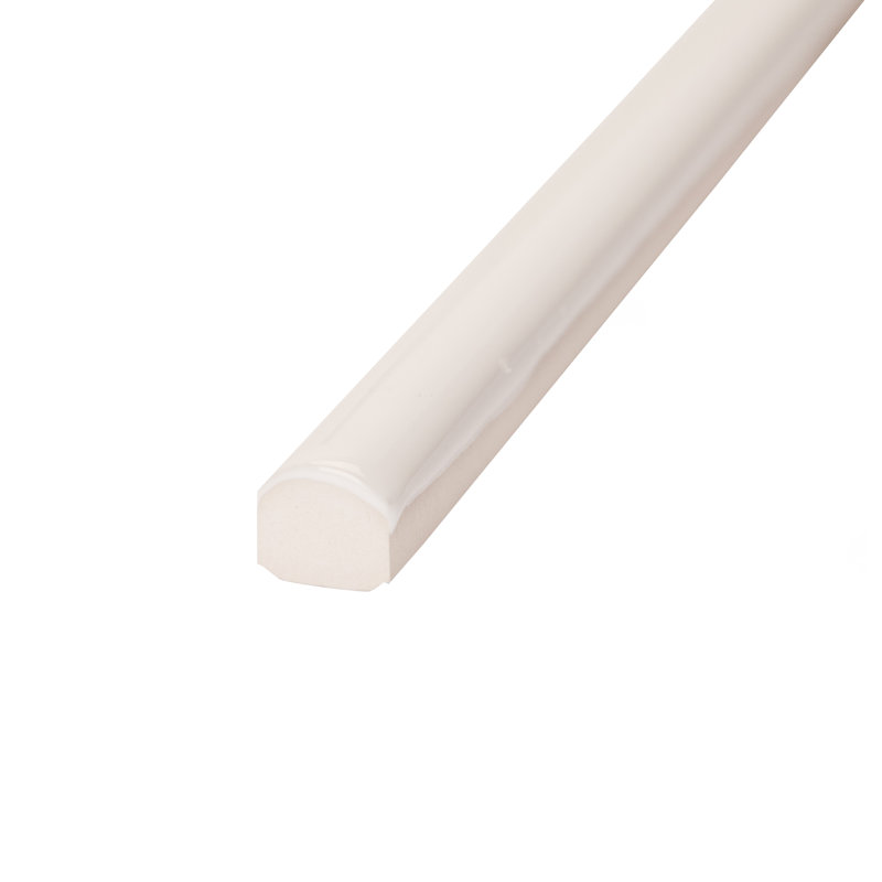 Twist 11.8" x 0.5" Glossy Ceramic Quarter Round Tile Trim in White
