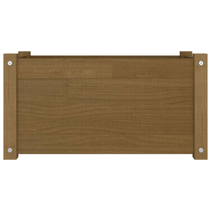 Boîte à fleurs en bois Lisbon, H 12,2 po x l 23,6 po x P 12,2 po, Brun miel