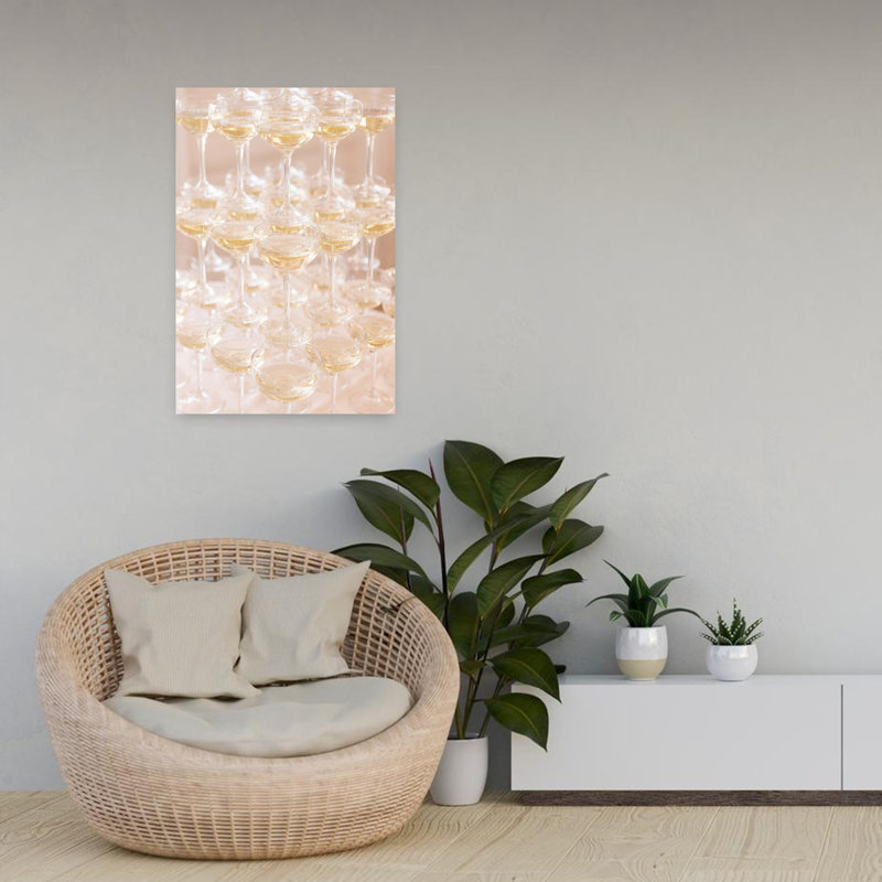 «Champagne Tower», art mural contemporain, H 24 po x l 16 po