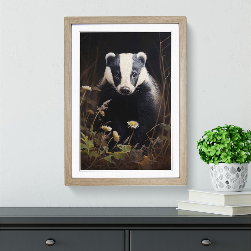 Single Picture Frame Print on Wood, Oak Framed, 46cm H x 34cm W