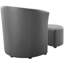 Modway Divulge Modern Leatherette Armchair and Ottoman-1012021544