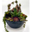 Grand vase circulaire noir en bois