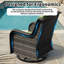 Ensemble de conversation en rotin pour 2 personnes avec 1 table basse, 2 chaises pivotantes et coussins verts-33700229