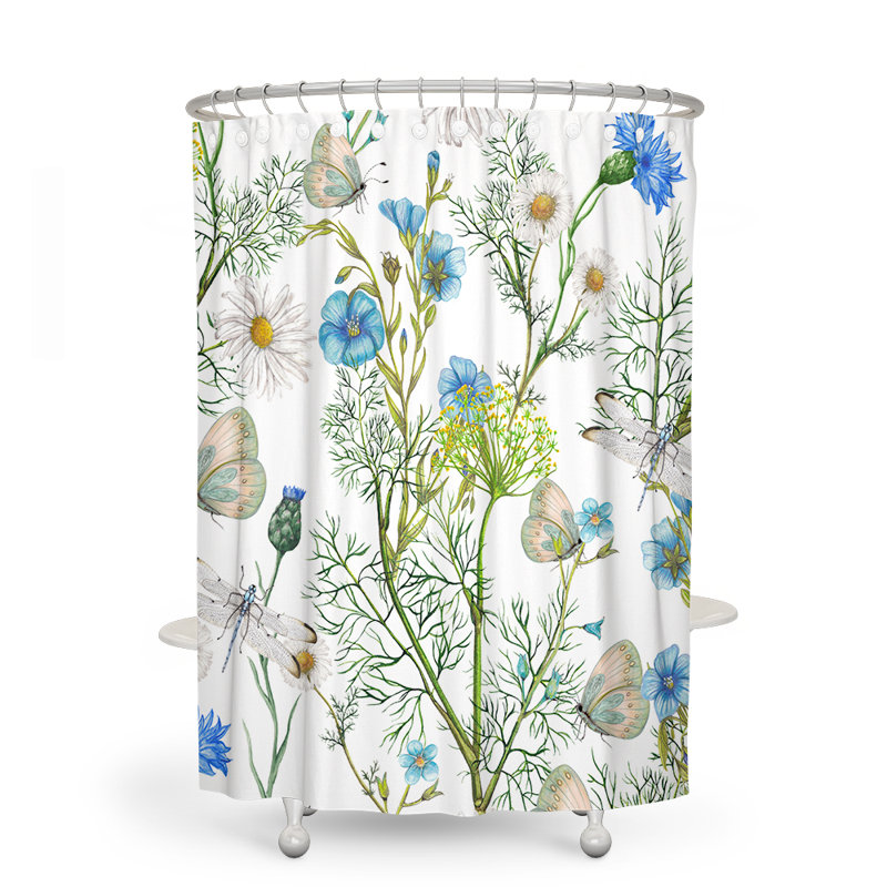 Rideau de douche simple Yasmina, H 93 po x l 70 po, Vert