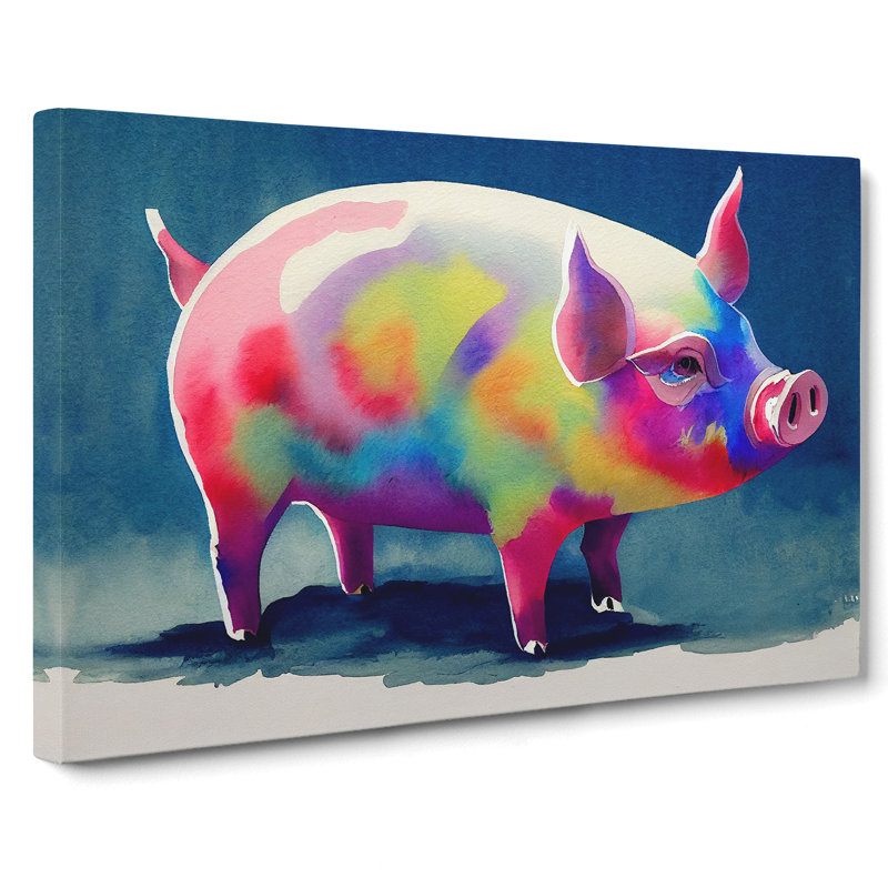 Watercolour Pig Vol.1 Abstract - Wrapped Canvas, 35cm H x 50cm W x 3cm D