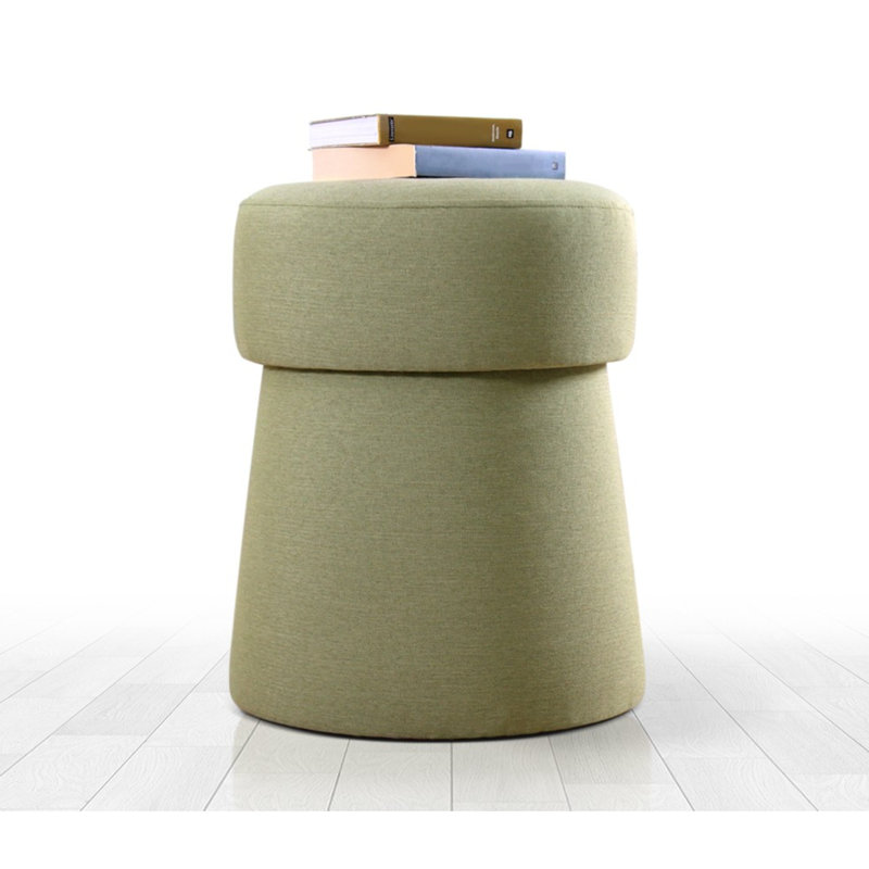Pouf vert olive, 19,7 po x 15,7 po | 50% coton / 50% lin, éponge orthopédique 35 pouces de 2,4 pouces | Pieds cachés recouverts de PVC, design bohémien et scandinave | Parfait pour le salon ou la chambre à coucher