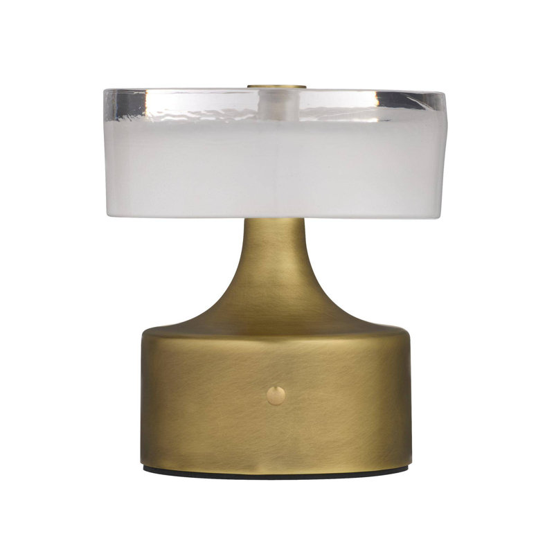 Verglas Mini Rechargeable Accent Lamp, Antique Brass