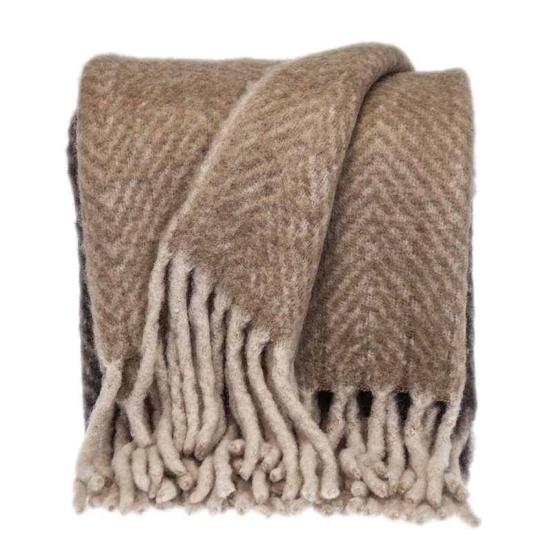 Ixia Super Soft Mohair Throw, Brown