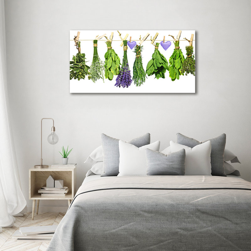 Herbs On A String - No Frame Print, Canvas, 70cm H x 140cm W x 2cm D