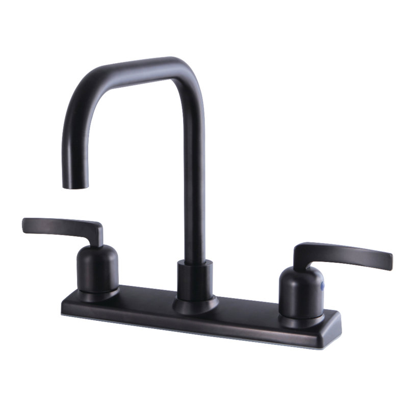 Kingston Brass Centurion Two-Handle 2-Hole 8" Centerset Kitchen Faucet, Oil Rubbed Bronze