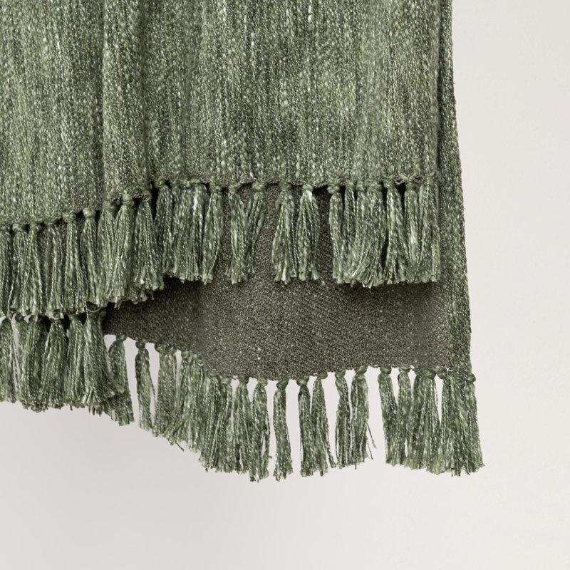 Sharma Hand Woven Throw Blanket, Green