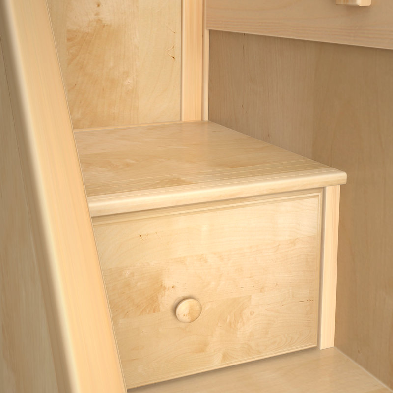Lit mezzanine en bois massif avec 8 tiroirs Brodie Kids, Pierre, Lit double