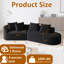 Canapé modulaire 112 po 4 places noir en chenille avec coussins décoratifs 112 po, assise confortable, mousse à haute résilience, aucun assemblage requis pour un usage domestique, revêtement moderne, très profond-226720339