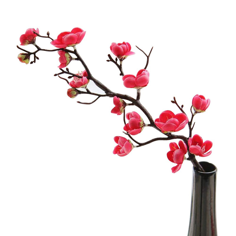 Tige de cerisier en fleurs, Rose rouge