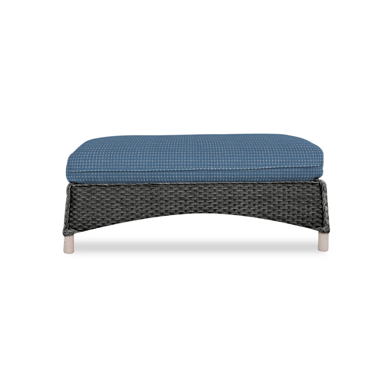 Mandalay Outdoor Ottoman, Rumba Straw, White